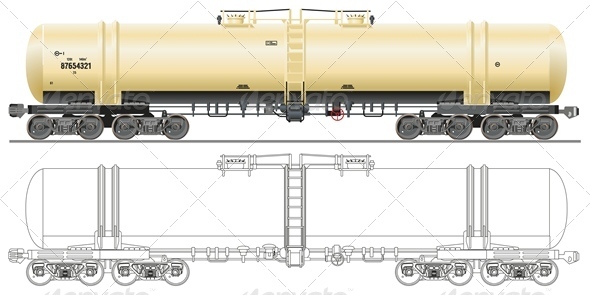 Vector Oil Gasoline Tanker Car - Man-made Objects Objects