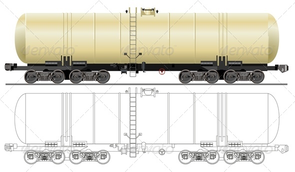 Vector Oil Gasoline Tanker Car - Man-made Objects Objects