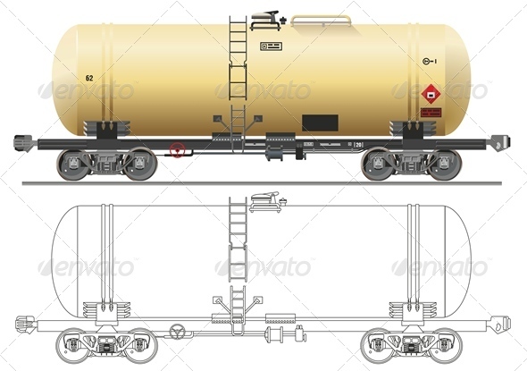Vector Oil Gasoline Tanker Car - Man-made Objects Objects