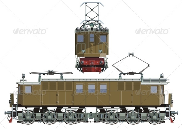 Vector Electric Locomotive - Man-made Objects Objects
