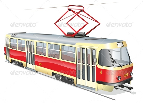 Vector City Tram - Man-made Objects Objects