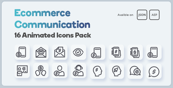 Ecommerce Communication Animated Icons Pack