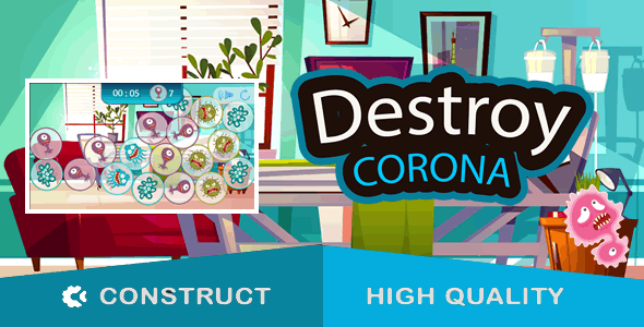 Destroy Corona (COVID-19) - HTML5 Game (capx)