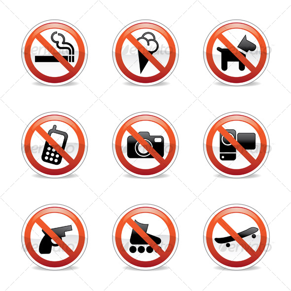 Forbidden / Prohibited signs - Commercial / Shopping Conceptual