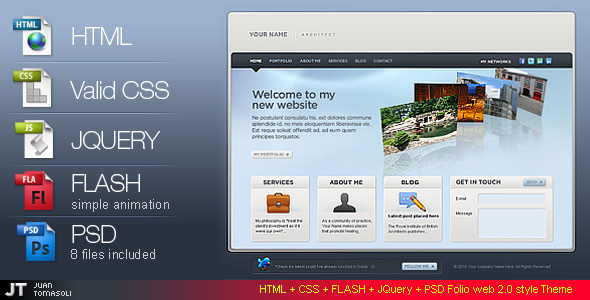 Folio Web 2 0 Style Html Version By Juantomasoli Themeforest