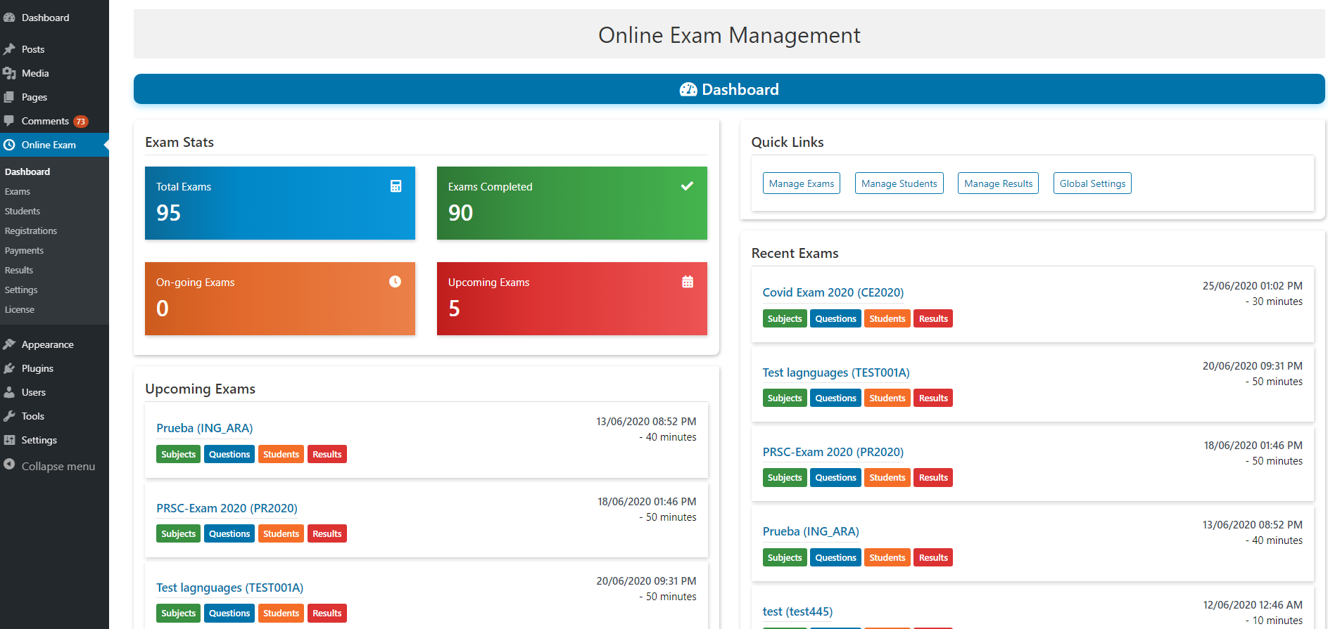 Online Exam Management Nulled