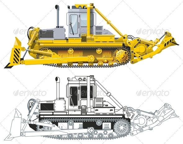 Vector Detailed Diesel-Electric Tractor DET - Man-made Objects Objects