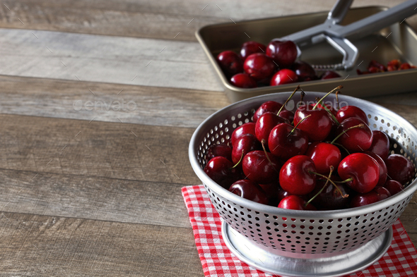 bing cherry fruits, american sweet cherry - Stock Photo - Images