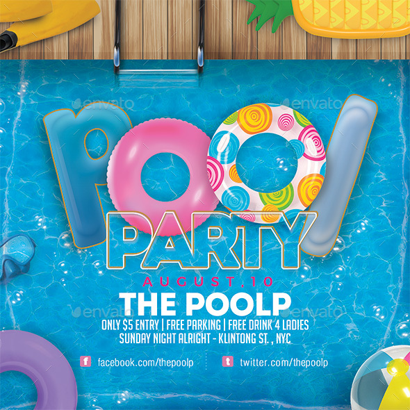 Summer Pool Party Flyer, Print Templates | GraphicRiver