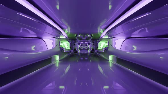 A  FHD 60 FPS 3D Illustration of Fractal Illuminated Tunnel