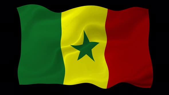 Senegal Flag Wavy National Flag Animation