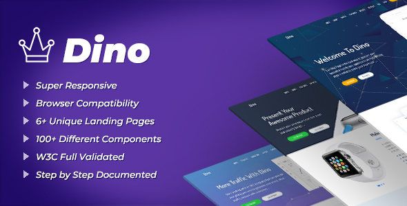 Excellent Dino - Landing Pages HTML Template