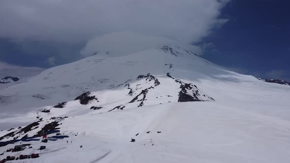 Elbrus region. Mountains of the Caucasus. Mountains in the clouds.