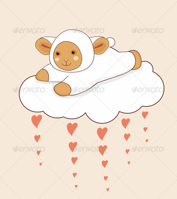 Lamb Cloud Heart - Animals Characters