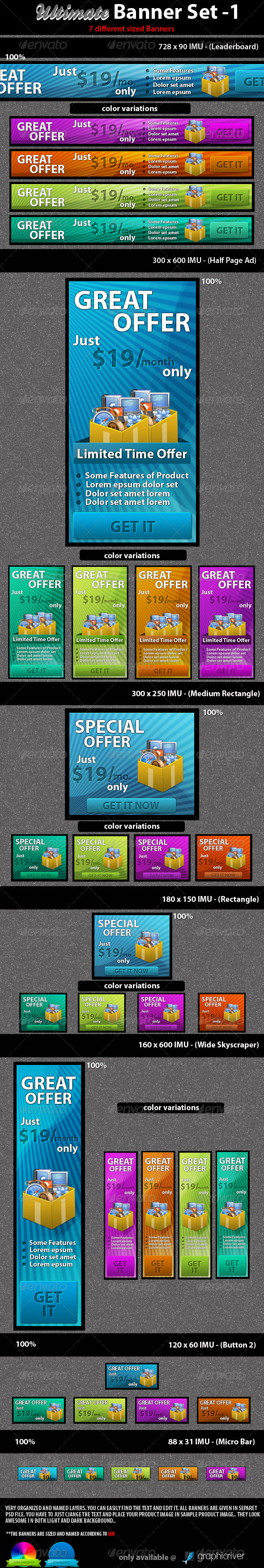 Ultimate Banner Set - 1 - Banners & Ads Web Elements