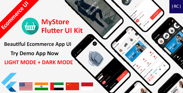Flutter Ecommerce App UI Template with Light and Dark Mode (Multi Language)