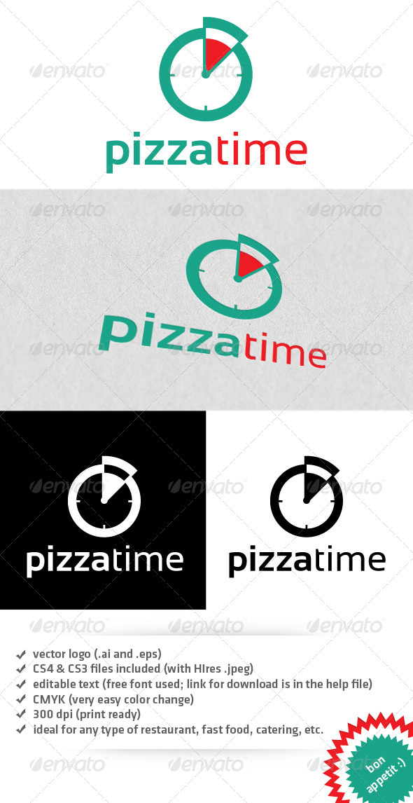 Pizza time logo - Food Logo Templates