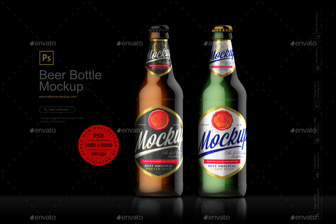 Download Beer Bottle Mockup By Reformer Graphicriver