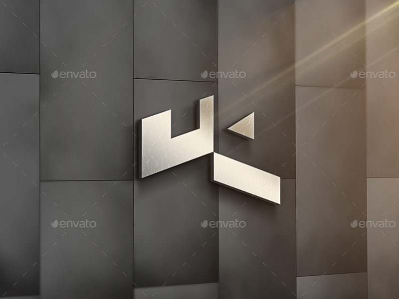 3d logo signage mockup free