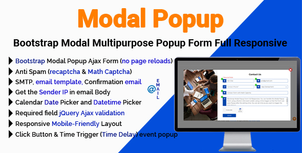 Modal Popup - Bootstrap Modal Multipurpose Popup Form Full Responsive