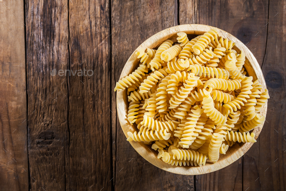 Wooden Bowl Raw Pene Pasta Stock Photo 1979786027