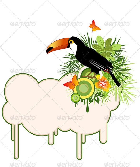 Tropical Bird and Palms - Animals Characters