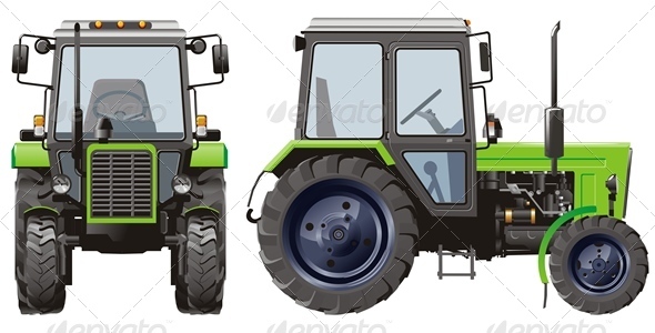 Vector Agricultural Tractor - Man-made Objects Objects