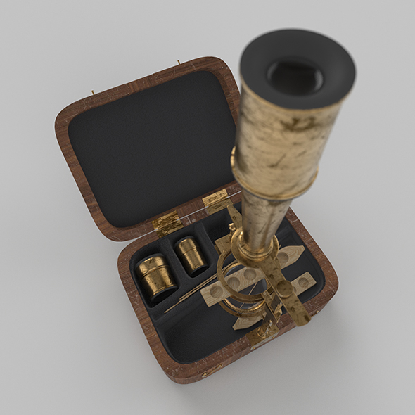 Old Microscope Hyperrealistic - 3Docean 27300863