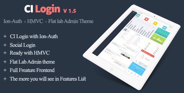 Codeigniter User Management System, Ion-Auth, HMVC with Flat Lab Admin Theme