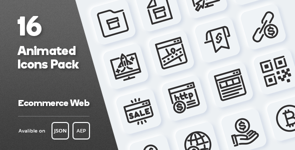 Ecommerce Web Animated Icons Pack