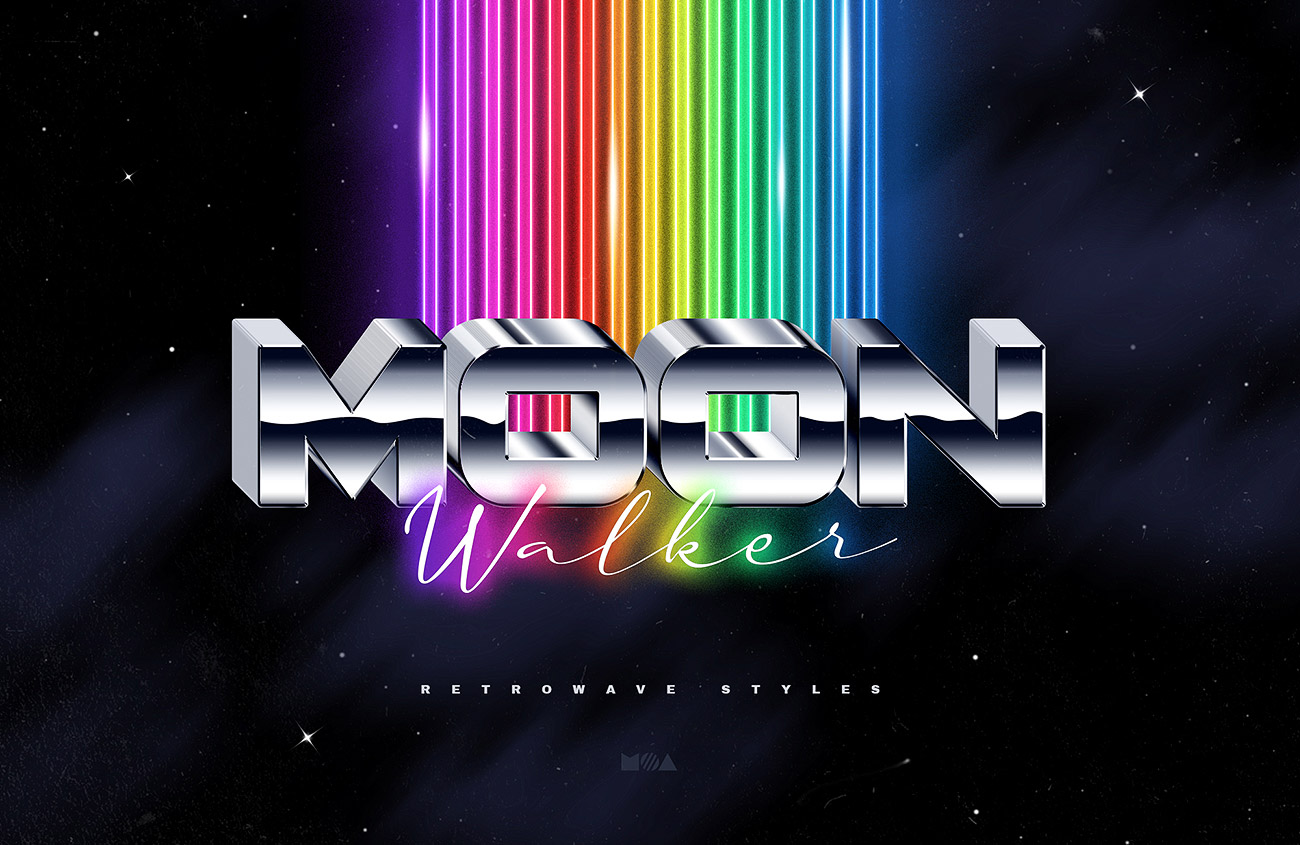 80s Retro Text Effects Retrowave Synthwave by MoaRosegood | GraphicRiver
