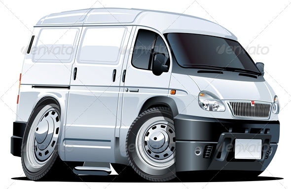 Vector Cartoon Van - Man-made Objects Objects