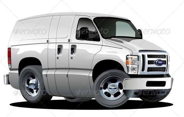 Vector Cartoon Van - Man-made Objects Objects