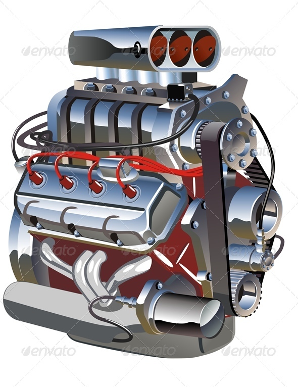Vector Cartoon Engine - Man-made Objects Objects
