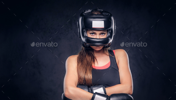 Portrait of attracyive woman ready to fight
