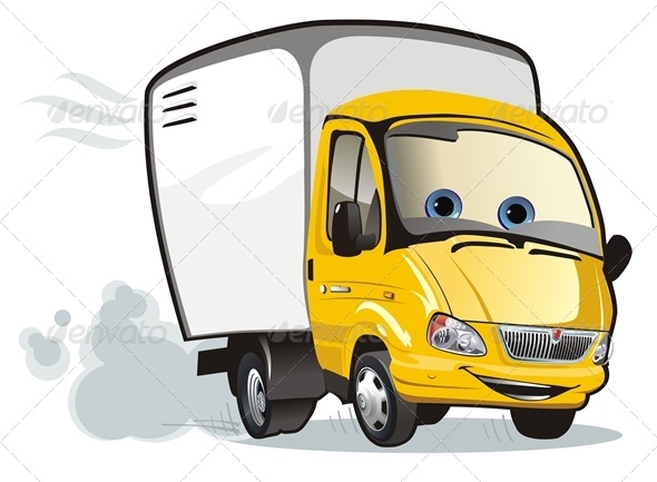 Vector Cartoon Cargo Truck - Characters Vectors