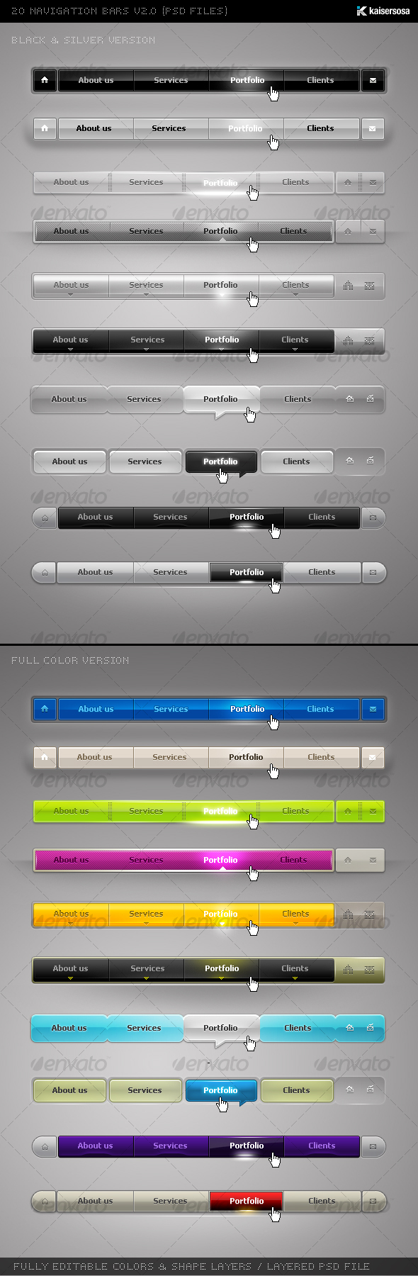 20 Nav Bars v2 - Web Elements