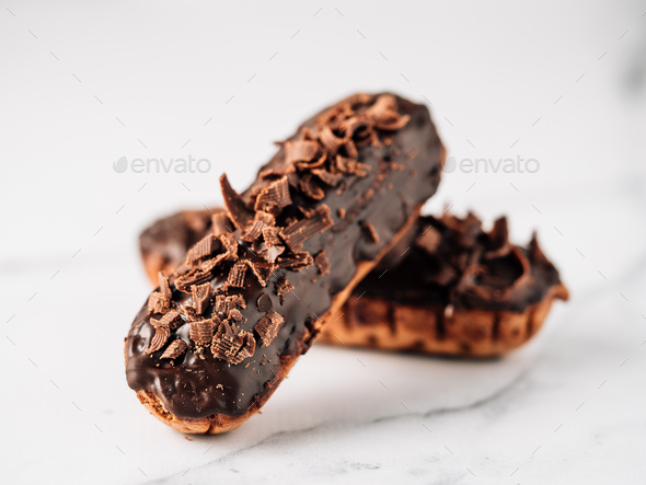 Healthy chocolate eclairs - Stock Photo - Images
