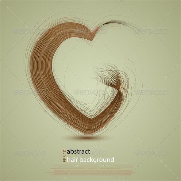 Vector hair in the shape of a heart - Miscellaneous Vectors