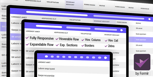 Table Fluid - mobile slider for table with lot of styles - pure css / less / sass