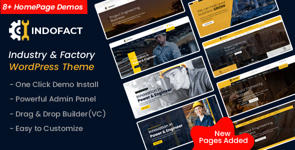 Indofact - Industry and factory WordPress Theme