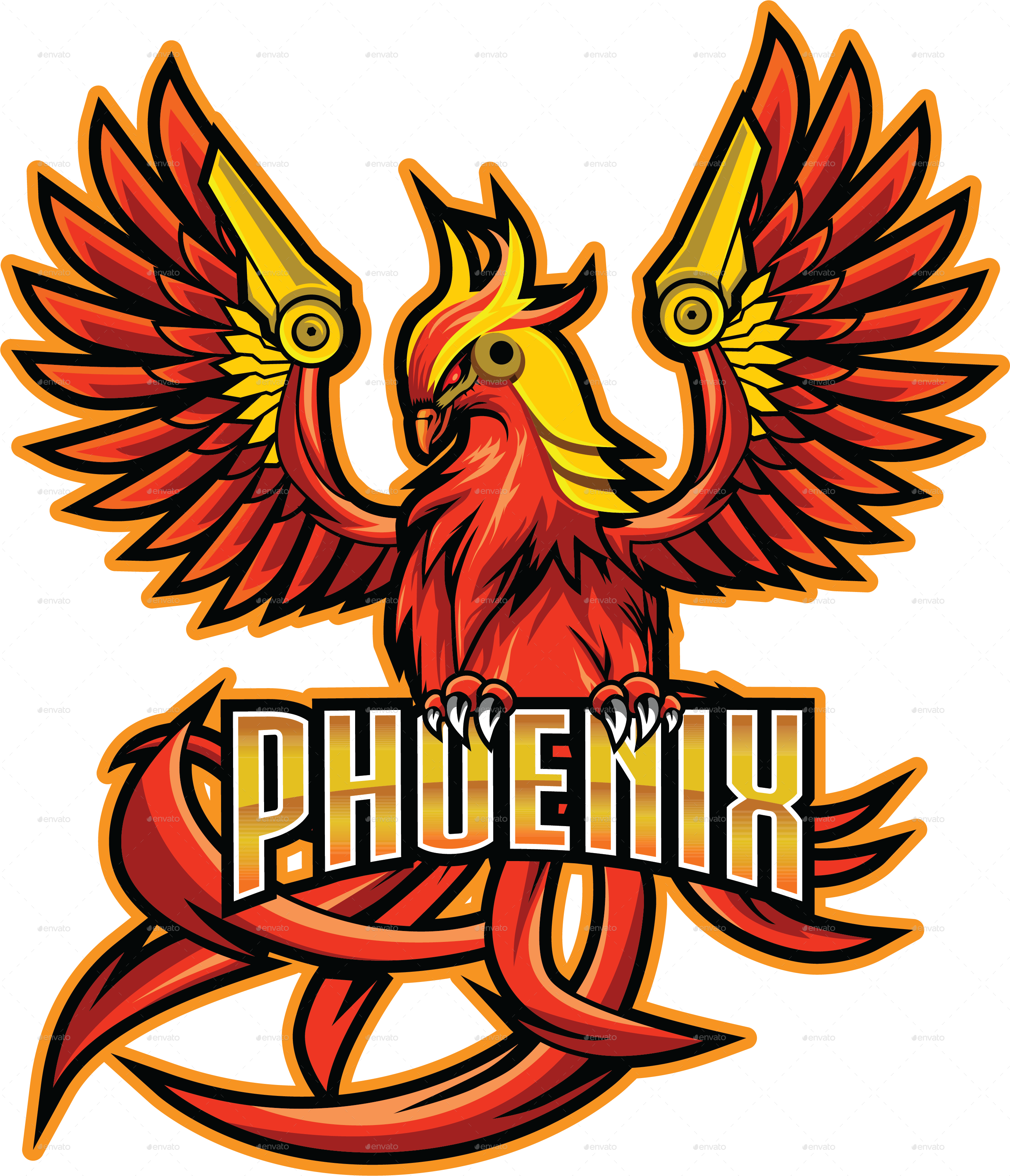 Phoenix Logo Vector Design Logo Clipart Mark Fire Png - vrogue.co