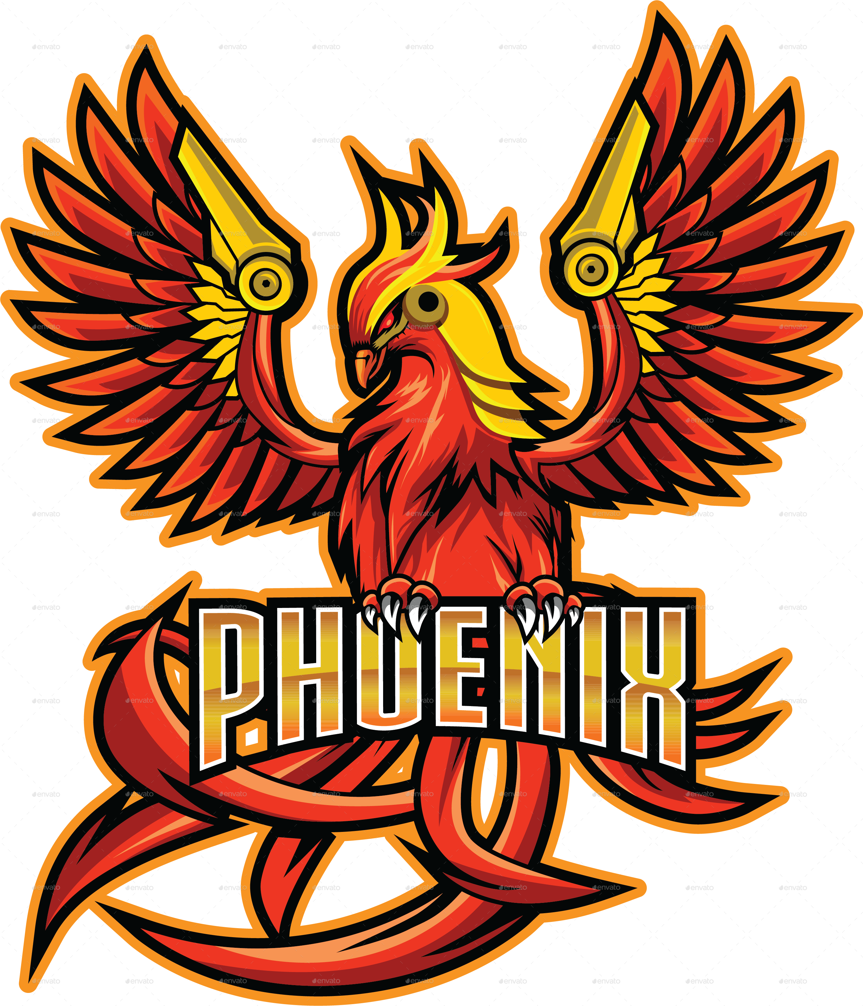 Phoenix Logo Vector Design Logo Clipart Mark Fire Png