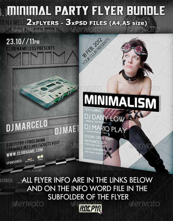 Minimal Party Flyer Template Bundle - Clubs & Parties Events