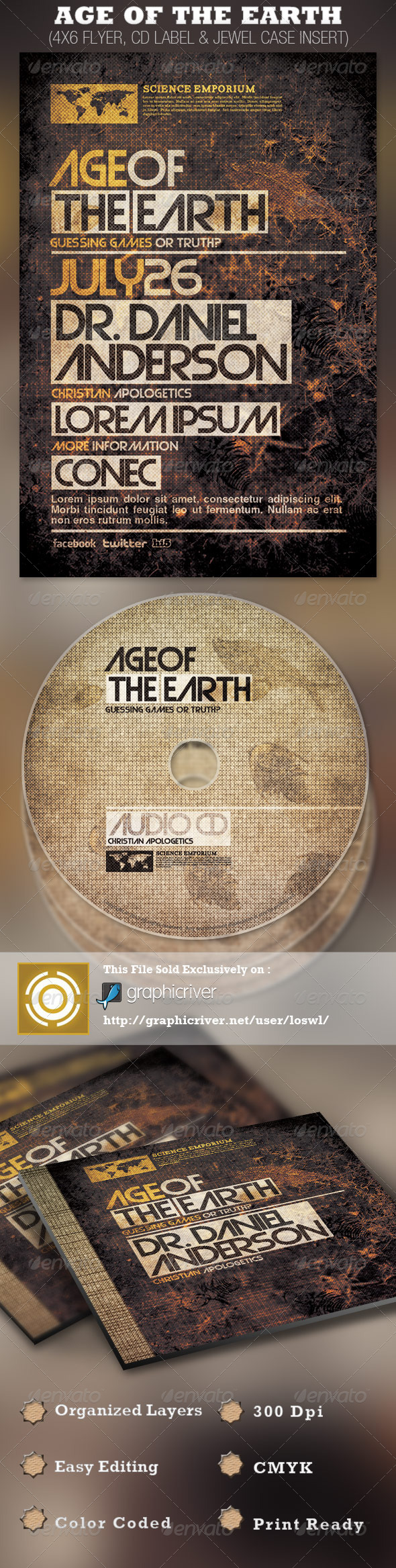 Age of the Earth Church Flyer and CD Template - Church Flyers