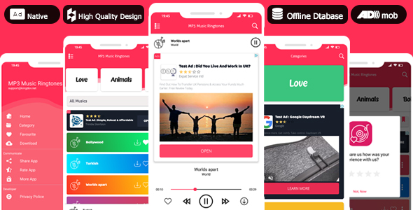 PRO MP3 Musics & Ringtones - Admob Native Ads
