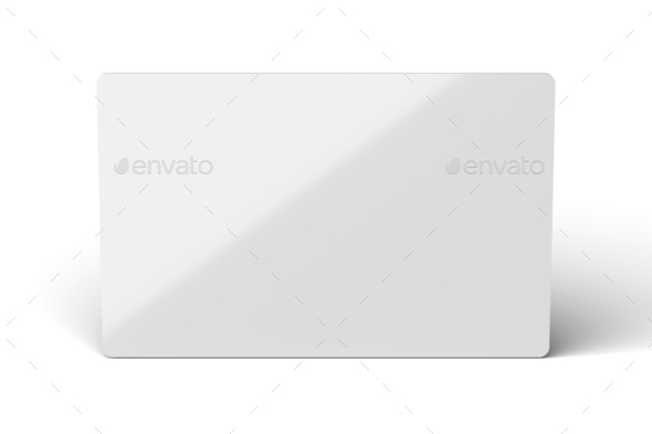 White plastic ID card with rounded corners template mockup isolated on white. - Stock Photo - Images