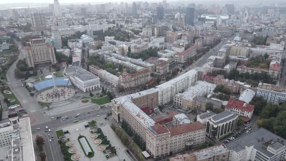 Cityscape of Kyiv, Ukraine. Aerial View, Slow Motion alt