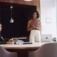 Three Businesswomen Have Socially Distanced Meeting In Office During Health Pandemic Through Doorway - VideoHive Item for Sale