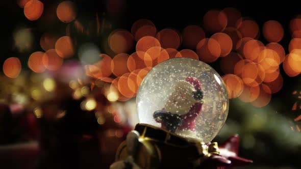 Santa Globe With Christmas Lights